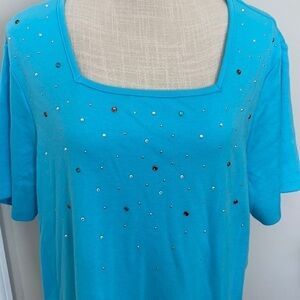 Blue Embellished Women's Top